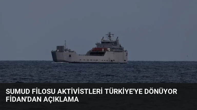 Sumud Filosu Aktivistleri Türkiye’ye Dönüyor Fidan’dan Açıklama