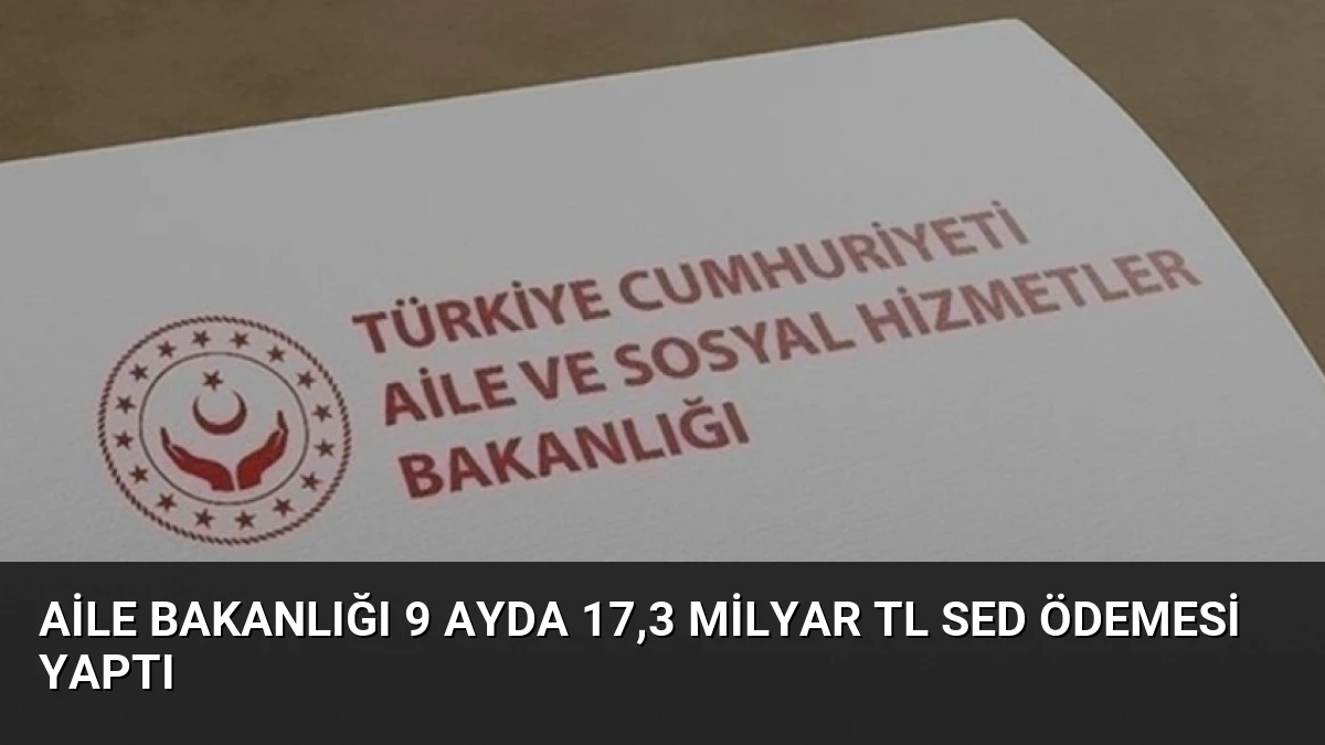 Aile Bakanlığı 9 Ayda 17,3 Milyar TL SED Ödemesi Yaptı