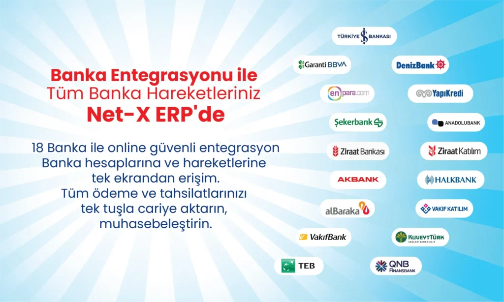 Netadam, Net-X ERP ve Muhasebe Programı Paketlerine 18 Banka Entegrasyonu Sundu