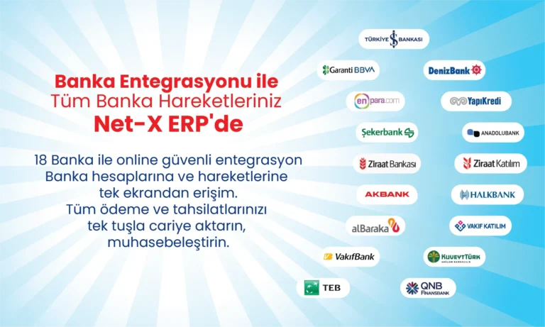 Netadam, Net-X ERP ve Muhasebe Programı Paketlerine 18 Banka Entegrasyonu Sundu
